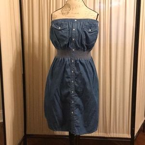 Strapless Chambray dress